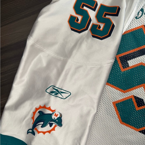 Reebok Miami Dolphins Joey Porter #55 NFL Away White Jersey Adult XL - Picture 5 of 8